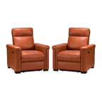 Fauteuil inclinable électrique classique contemporain Alicia 34,65 pouces en cuir véritable avec port USB (lot de 2)