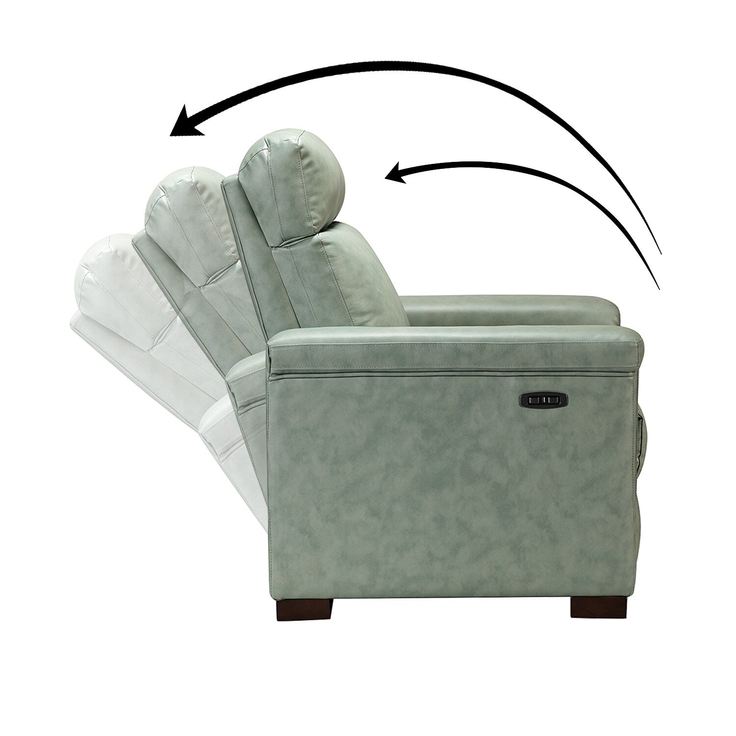 Fauteuil inclinable électrique classique contemporain Alicia 34,65 pouces en cuir véritable avec port USB (lot de 2)