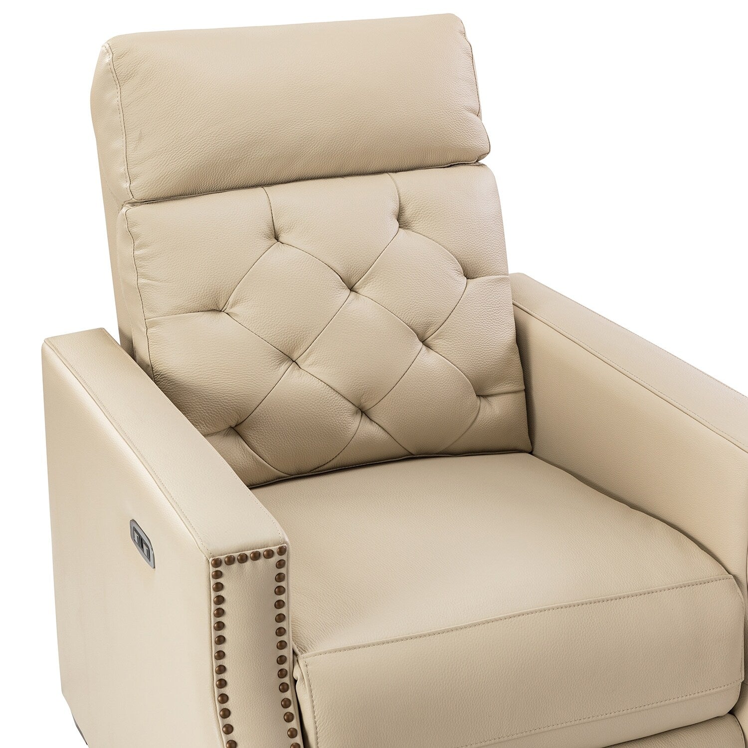 Fauteuil inclinable électrique Alina 31,50 pouces en cuir véritable avec port USB