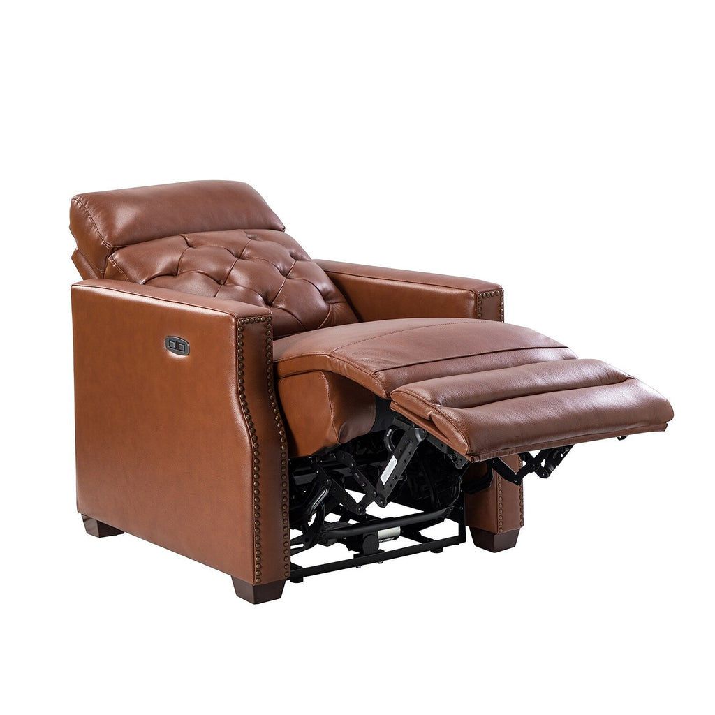 Fauteuil inclinable électrique Alina 31,50 pouces en cuir véritable avec port USB