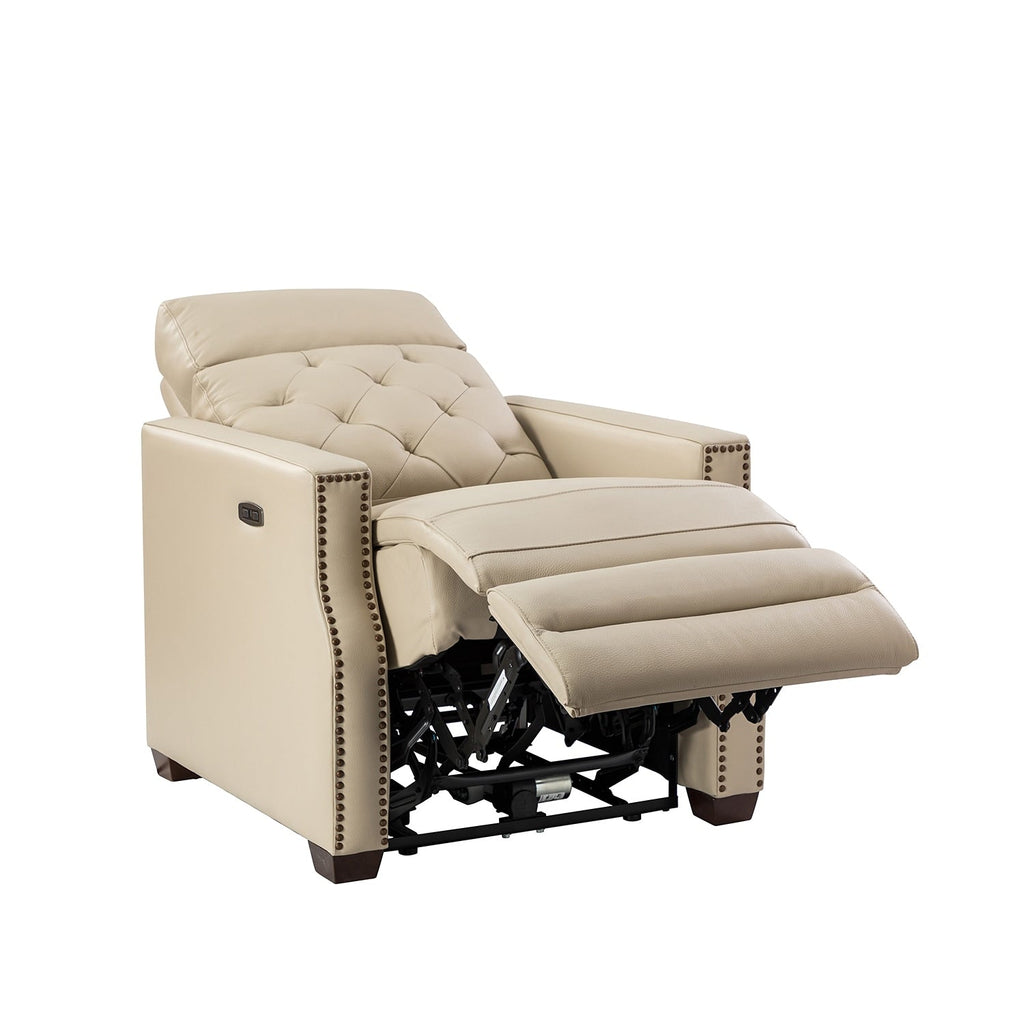 Fauteuil inclinable électrique Alina 31,50 pouces en cuir véritable avec port USB