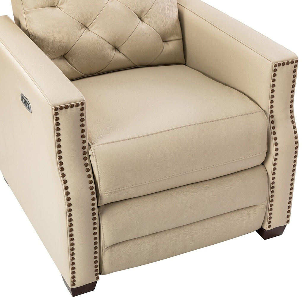 Fauteuil inclinable électrique Alina 31,50 pouces en cuir véritable avec port USB
