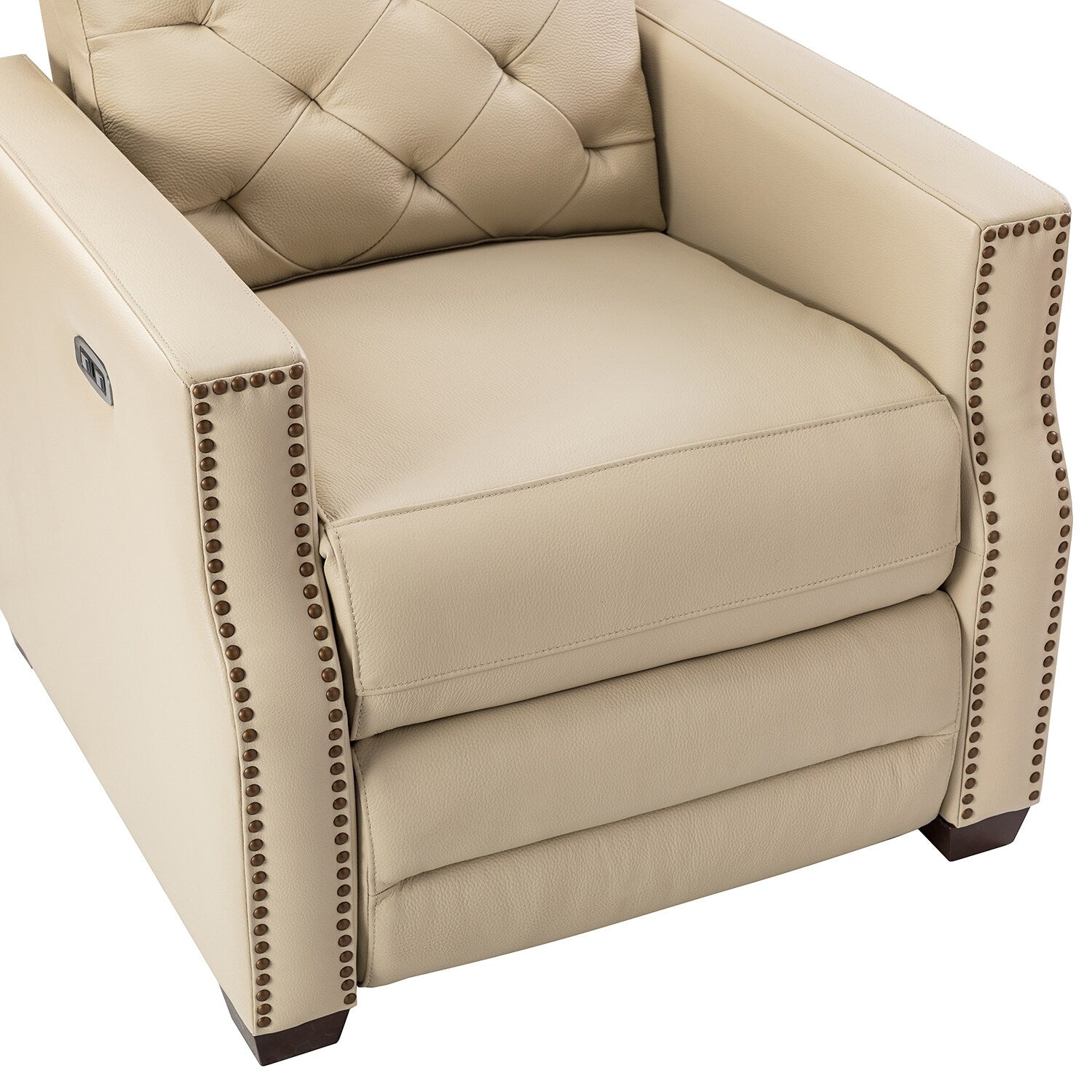 Fauteuil inclinable électrique Alina 31,50 pouces en cuir véritable avec port USB