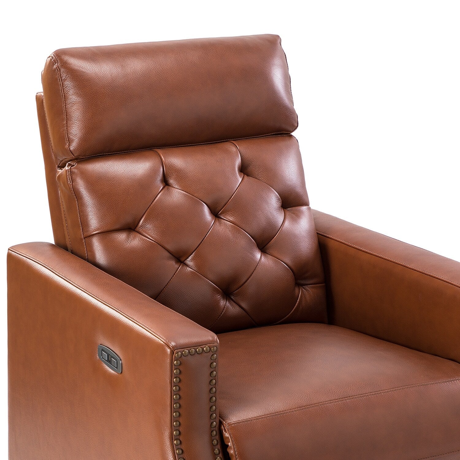 Fauteuil inclinable électrique Alina 31,50 pouces en cuir véritable avec port USB