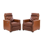 Fauteuil inclinable électrique Alina 31,50 pouces de large en cuir véritable avec port USB, lot de 2