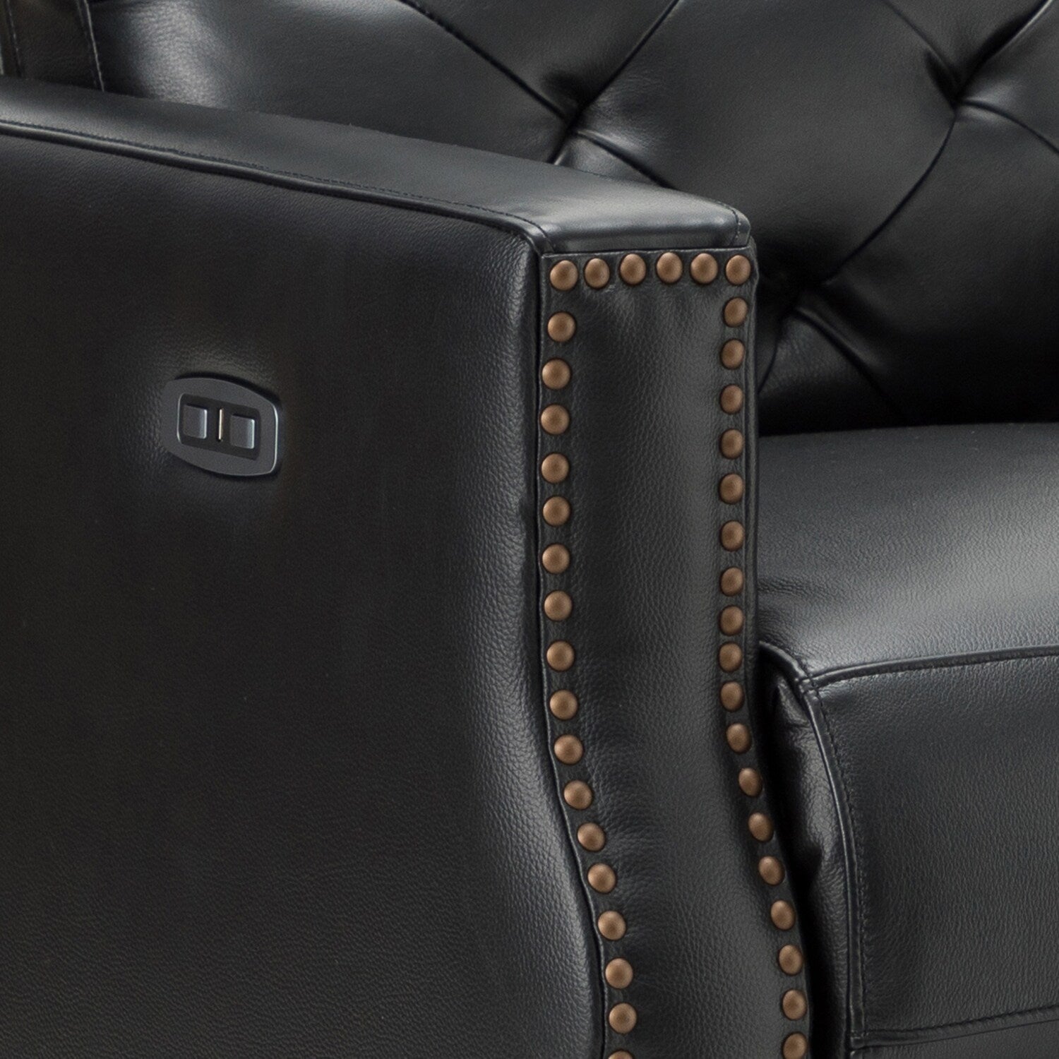 Fauteuil inclinable électrique Alina 31,50 pouces de large en cuir véritable avec port USB, lot de 2