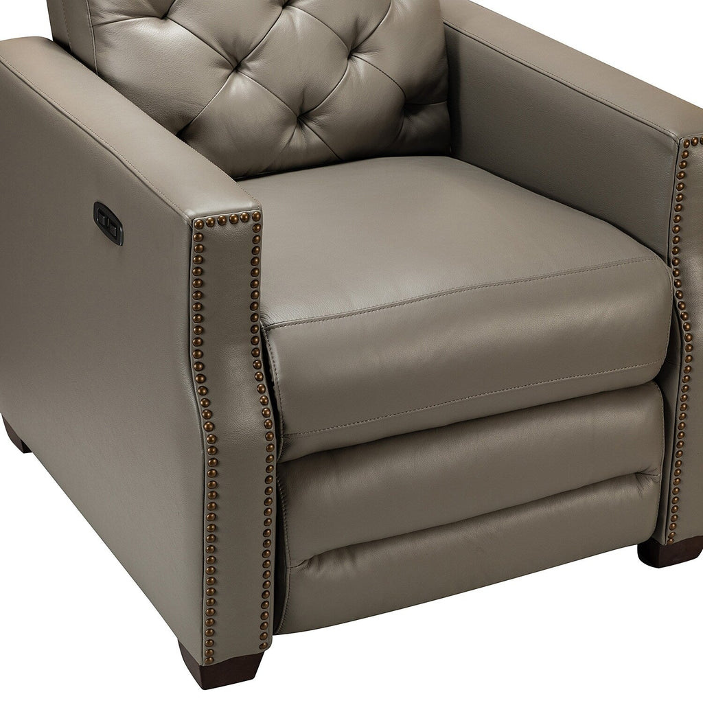 Fauteuil inclinable électrique Alina 31,50 pouces en cuir véritable avec port USB