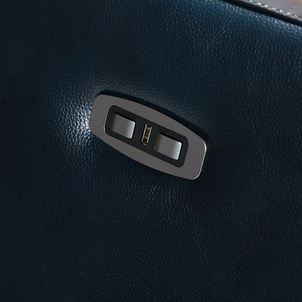 Fauteuil inclinable électrique Alina 31,50 pouces en cuir véritable avec port USB