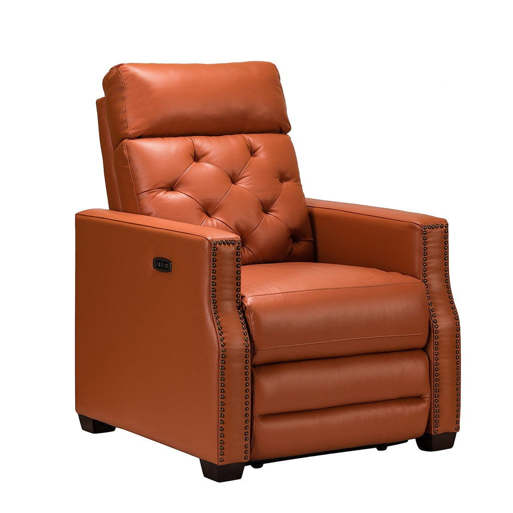 Fauteuil inclinable électrique Alina 31,50 pouces en cuir véritable avec port USB