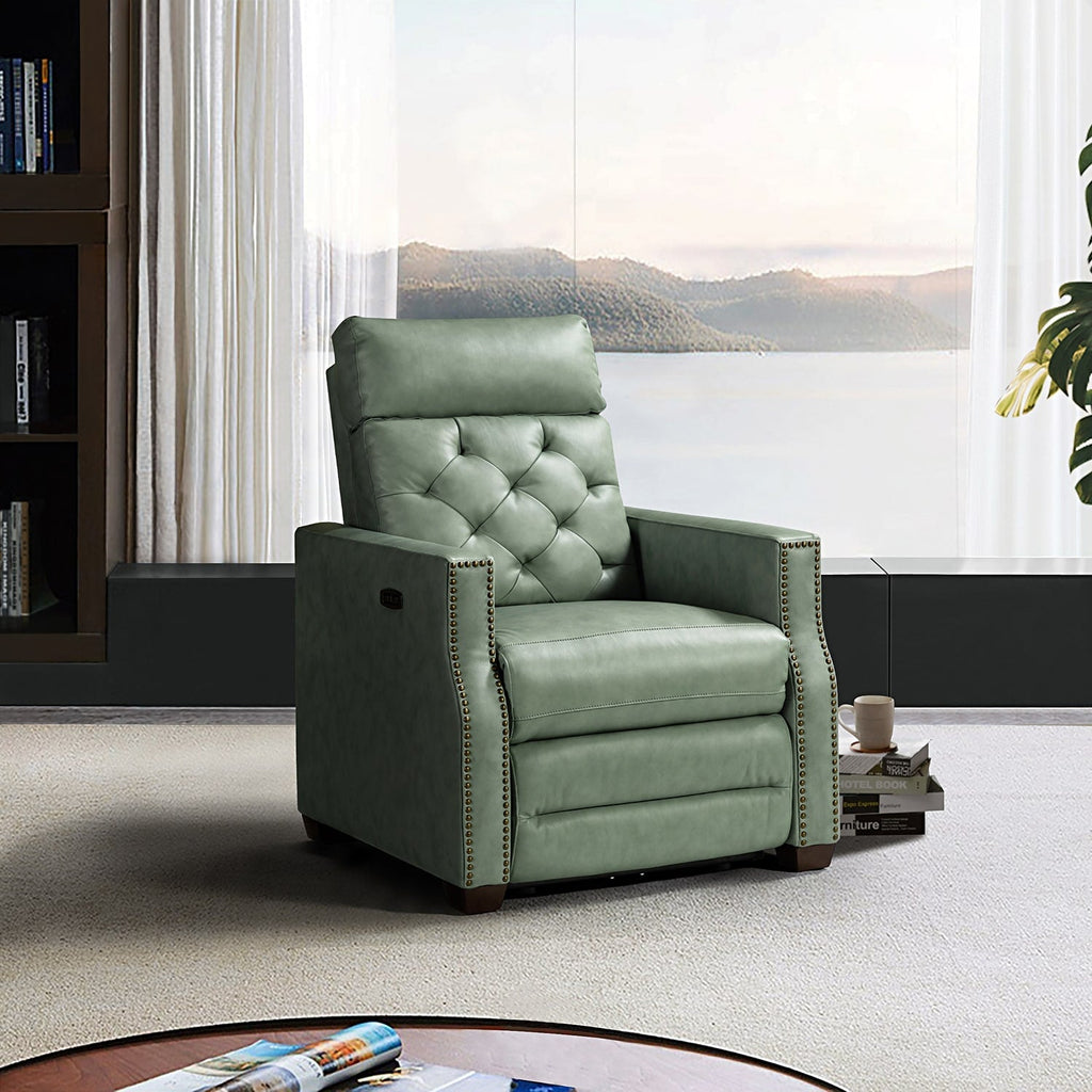 Fauteuil inclinable électrique Alina 31,50 pouces en cuir véritable avec port USB