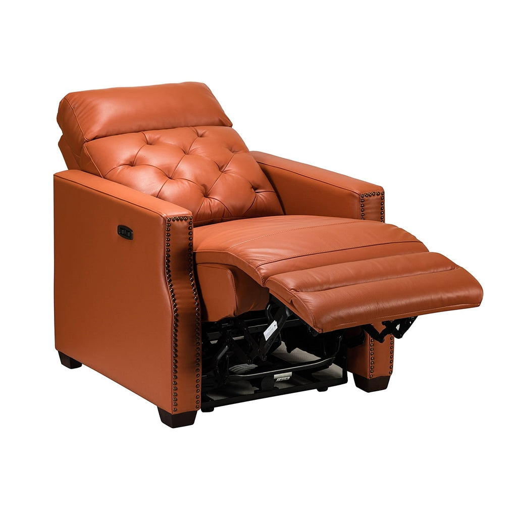 Fauteuil inclinable électrique Alina 31,50 pouces en cuir véritable avec port USB