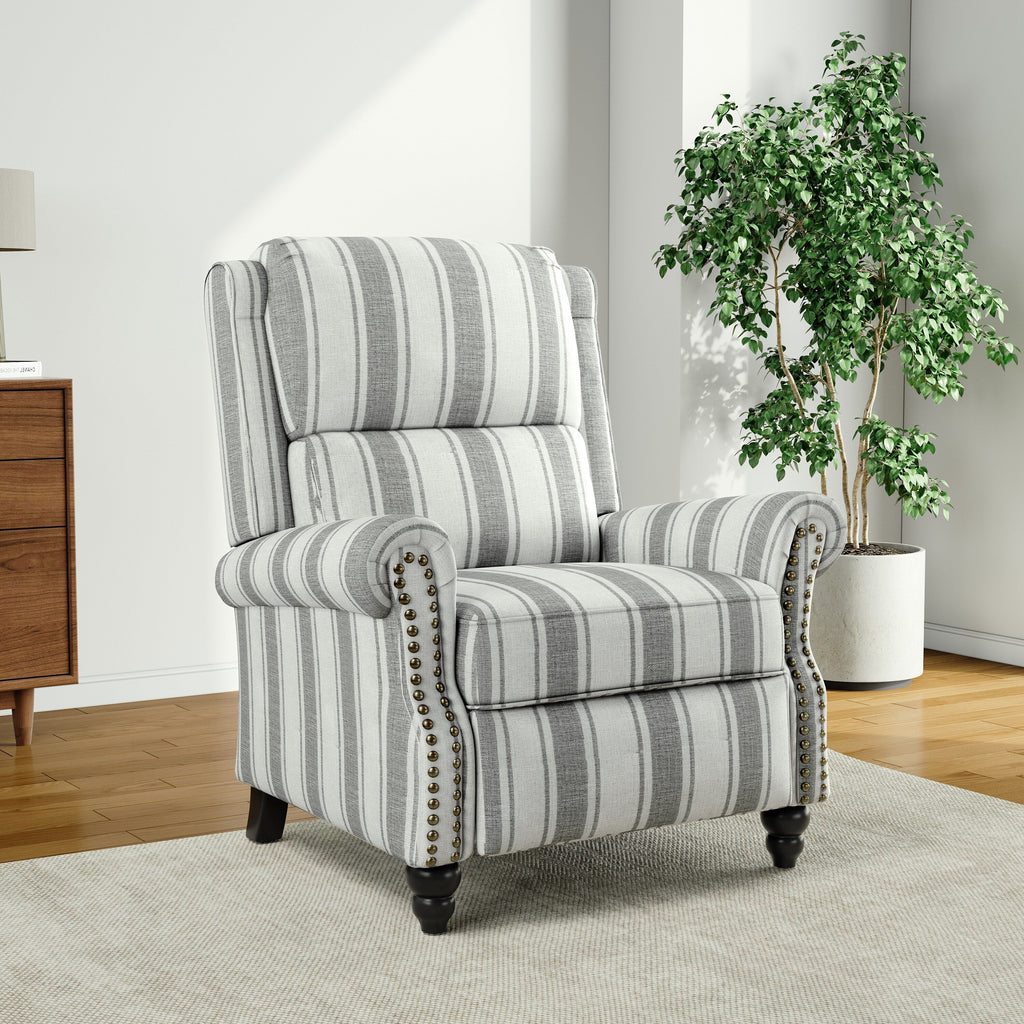 Fauteuil inclinable Alisa 35 po de largeur en cuir végétalien et lin