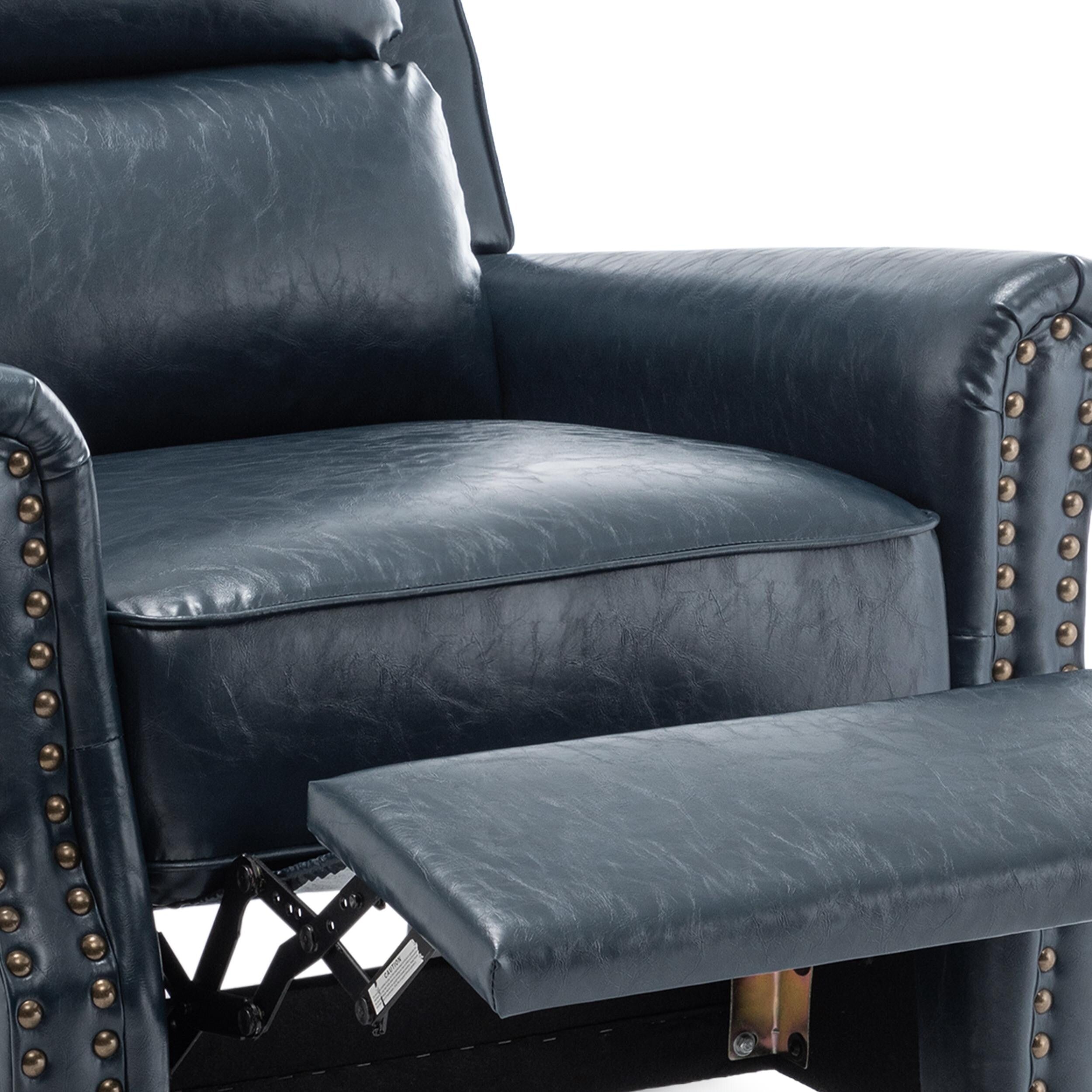 Fauteuil inclinable Alisa 35 po de largeur en cuir végétalien et lin