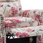 Fauteuil inclinable Alisa 35 po de largeur en cuir végétalien et lin