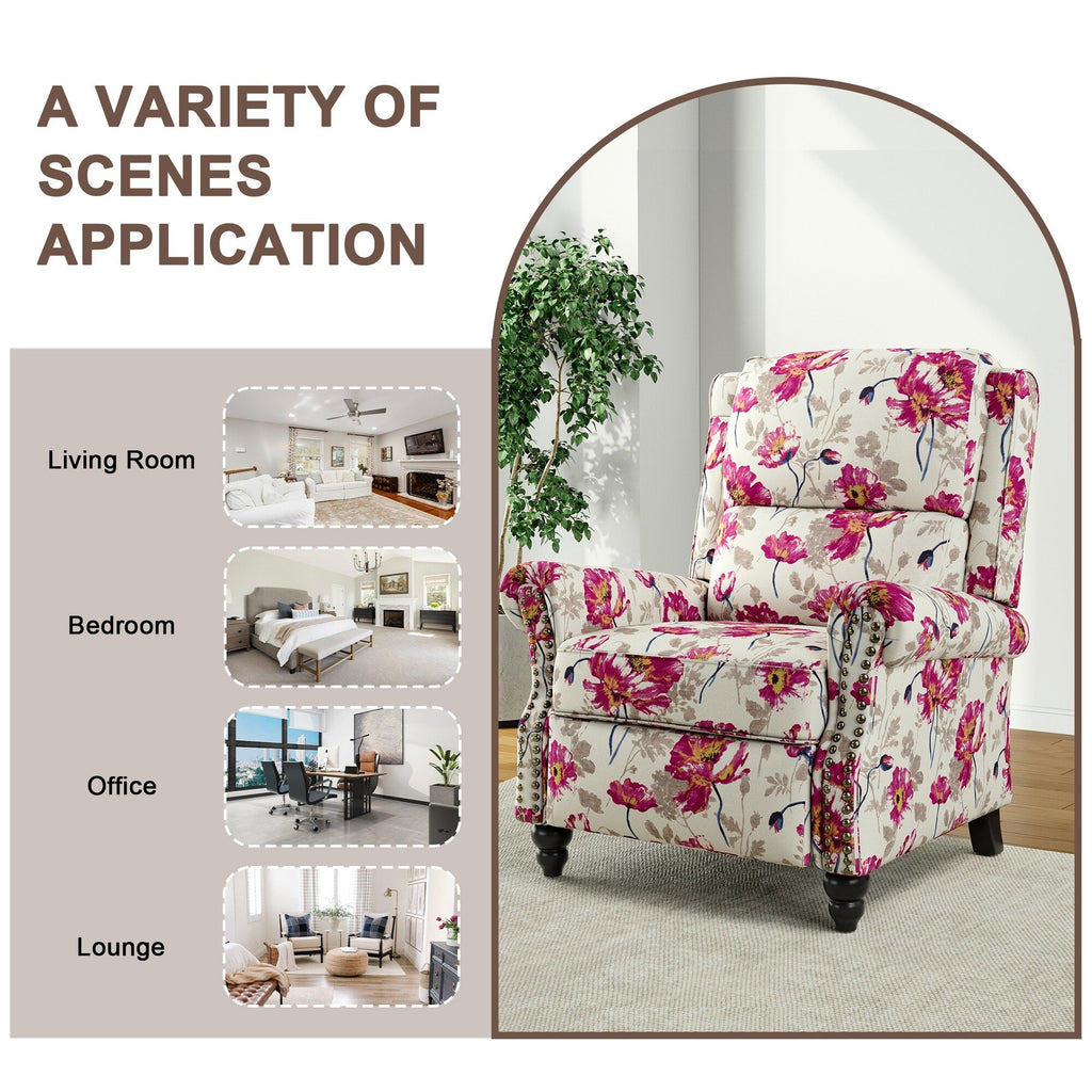 Fauteuil inclinable Alisa 35 po de largeur en cuir végétalien et lin