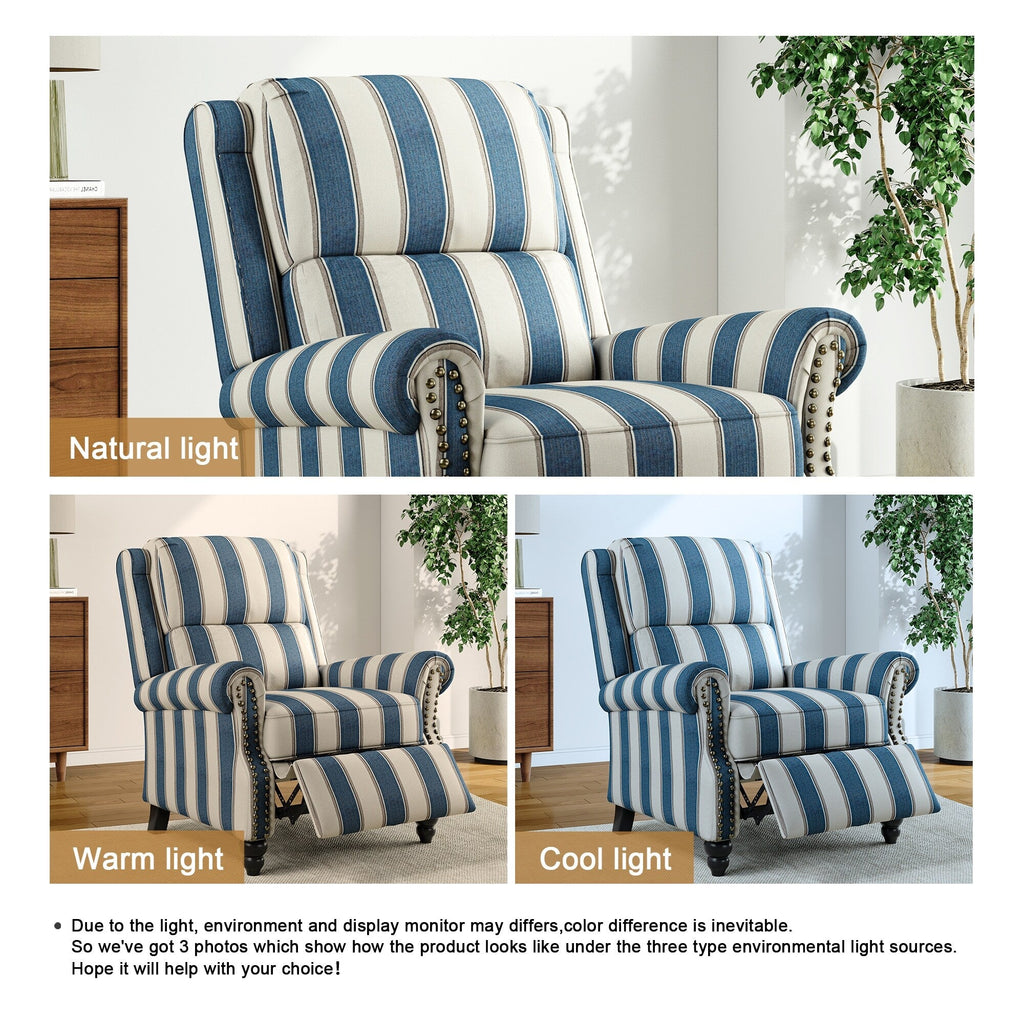 Fauteuil inclinable Alisa 35 po de largeur en cuir végétalien et lin