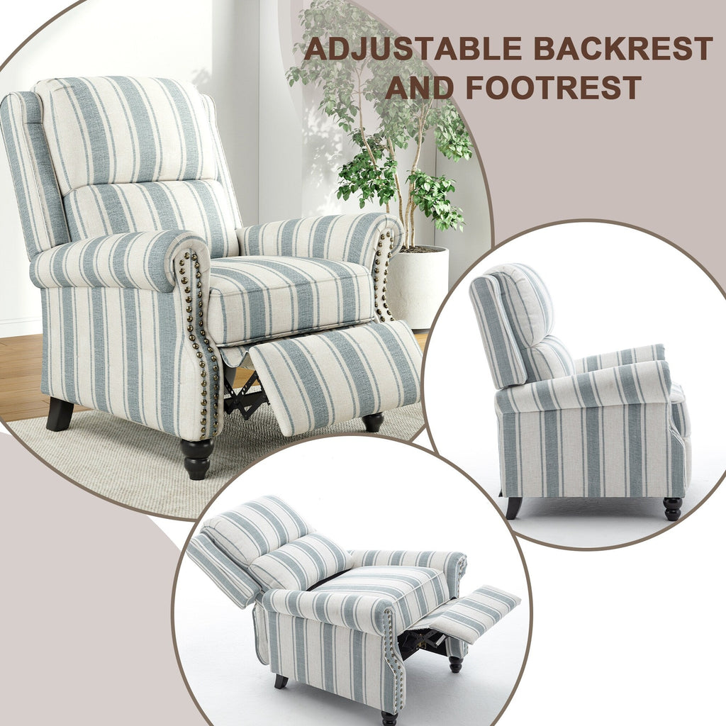 Fauteuil inclinable Alisa 35 po de largeur en cuir végétalien et lin