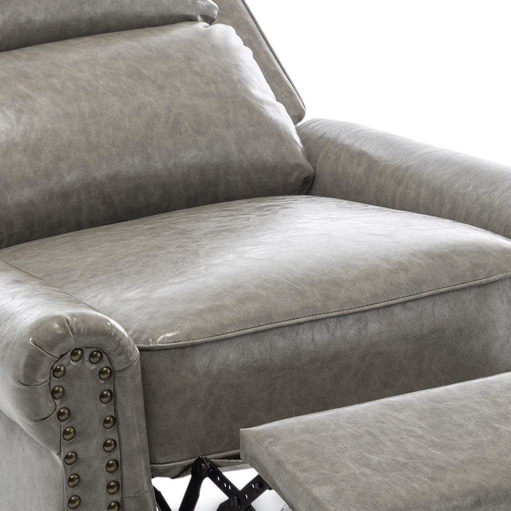 Fauteuil inclinable Alisa 35 po de largeur en cuir végétalien et lin