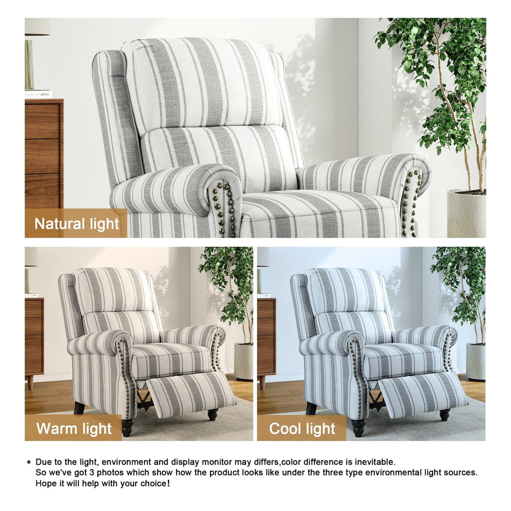 Fauteuil inclinable Alisa 35 po de largeur en cuir végétalien et lin