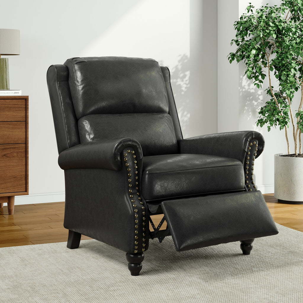Fauteuil inclinable Alisa 35 po de largeur en cuir végétalien et lin