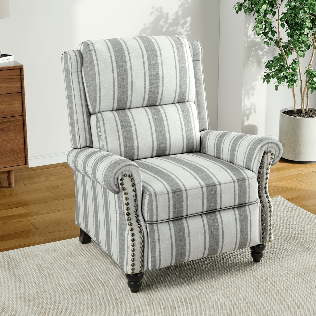 Fauteuil inclinable Alisa 35 po de largeur en cuir végétalien et lin