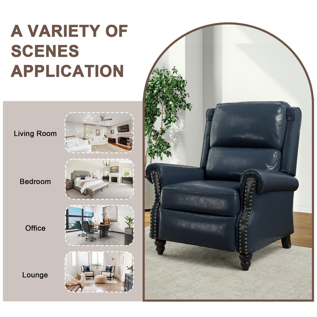 Fauteuil inclinable Alisa 35 po de largeur en cuir végétalien et lin