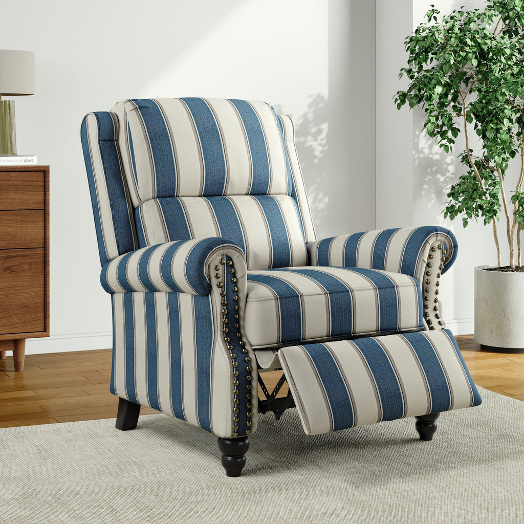 Fauteuil inclinable Alisa 35 po de largeur en cuir végétalien et lin