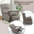 Fauteuil inclinable Alisa 35 po de largeur en cuir végétalien et lin