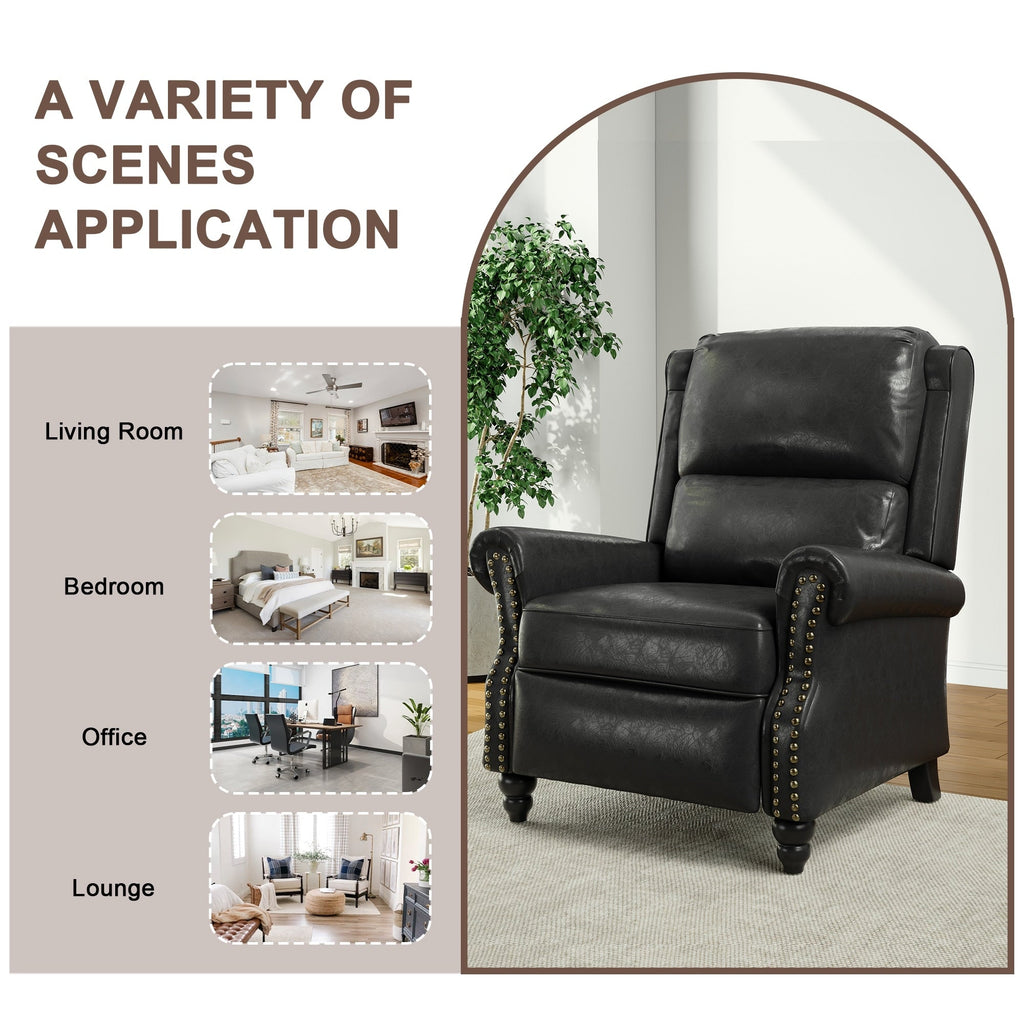 Fauteuil inclinable Alisa 35 po de largeur en cuir végétalien et lin