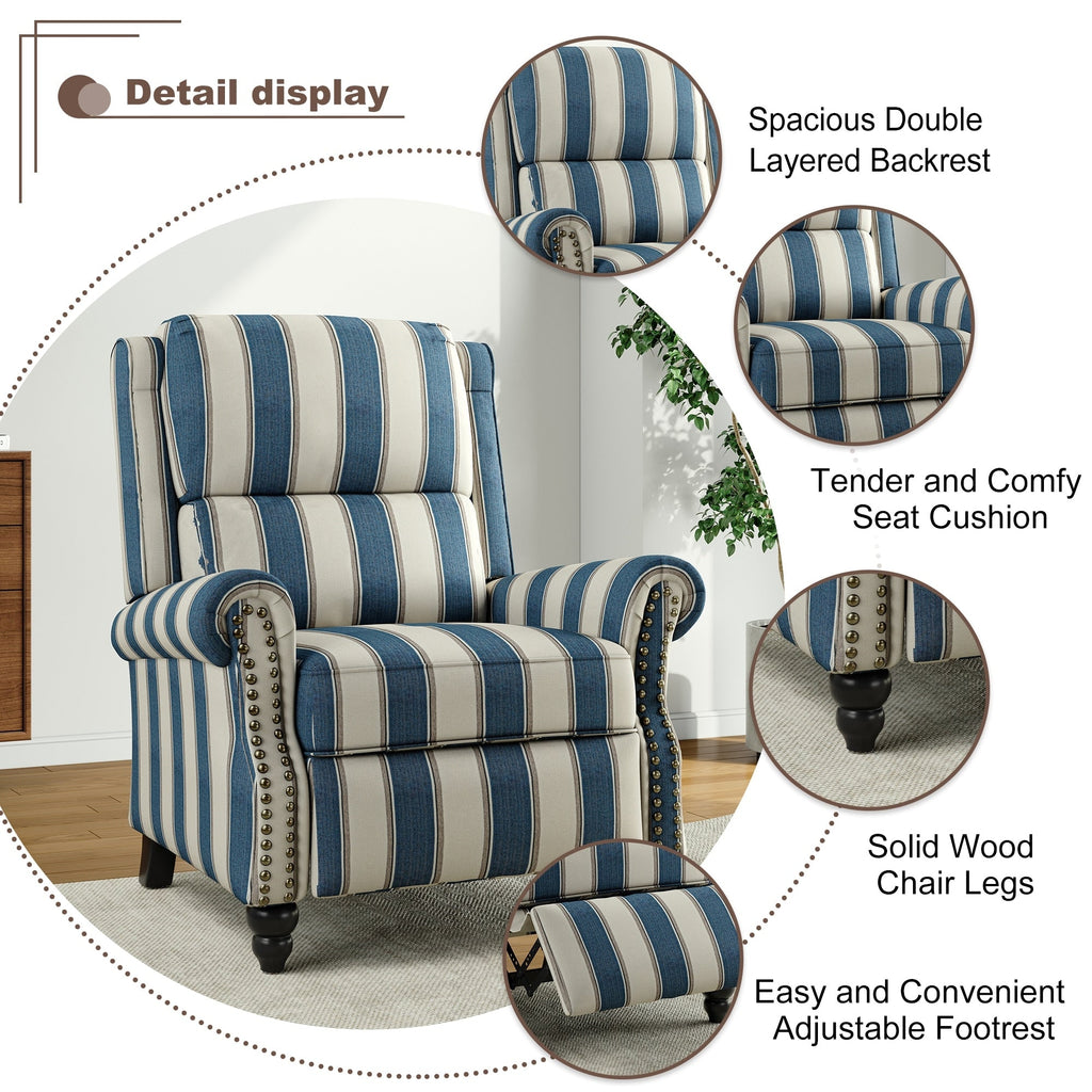 Fauteuil inclinable Alisa 35 po de largeur en cuir végétalien et lin