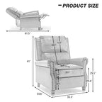 Fauteuil inclinable Alisa 35 po de largeur en cuir végétalien et lin
