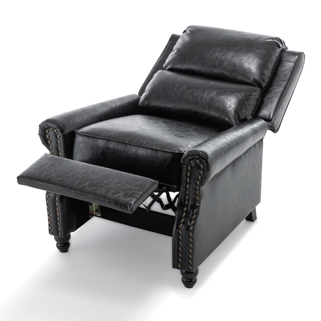 Fauteuil inclinable Alisa 35 po de largeur en cuir végétalien et lin