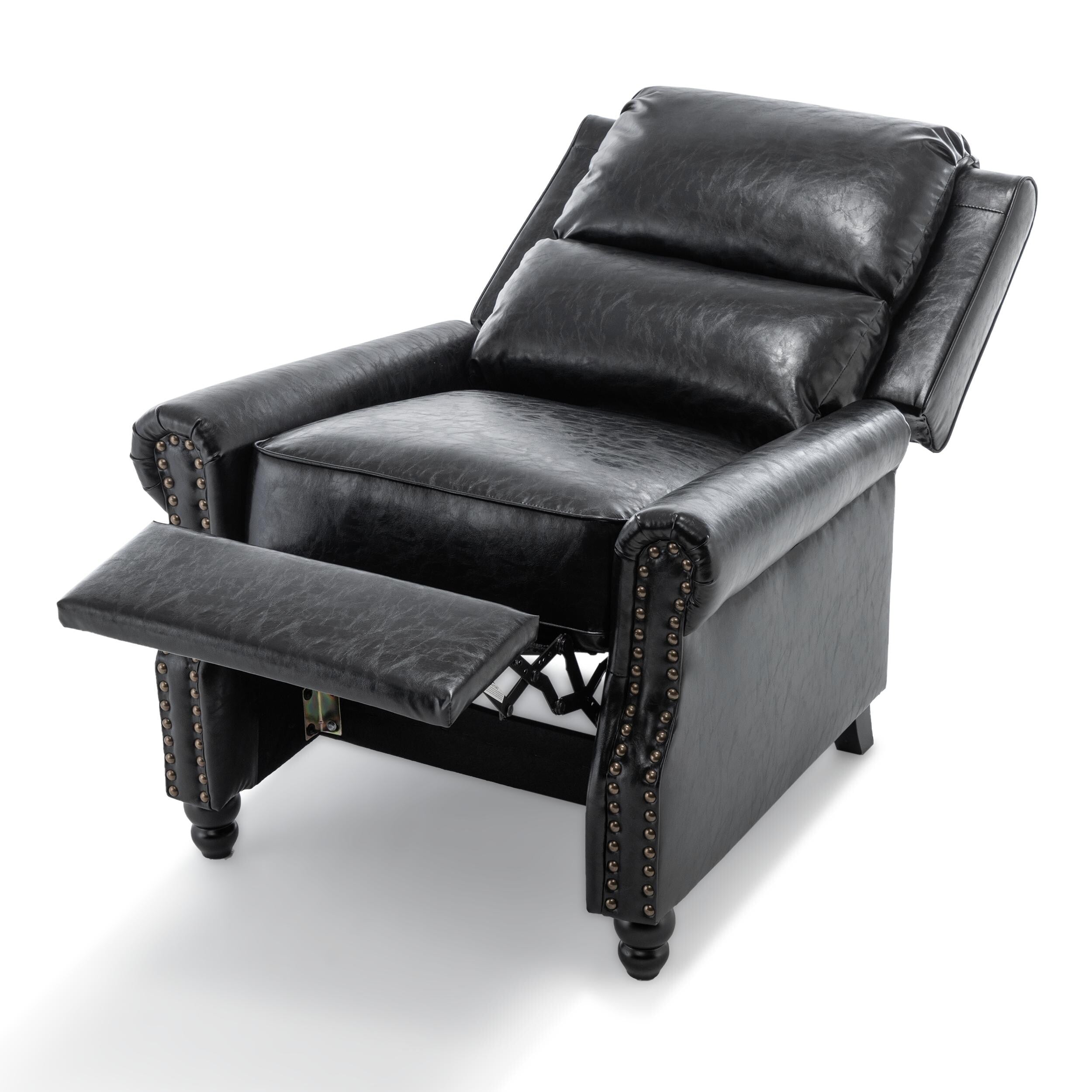 Fauteuil inclinable Alisa 35 po de largeur en cuir végétalien et lin