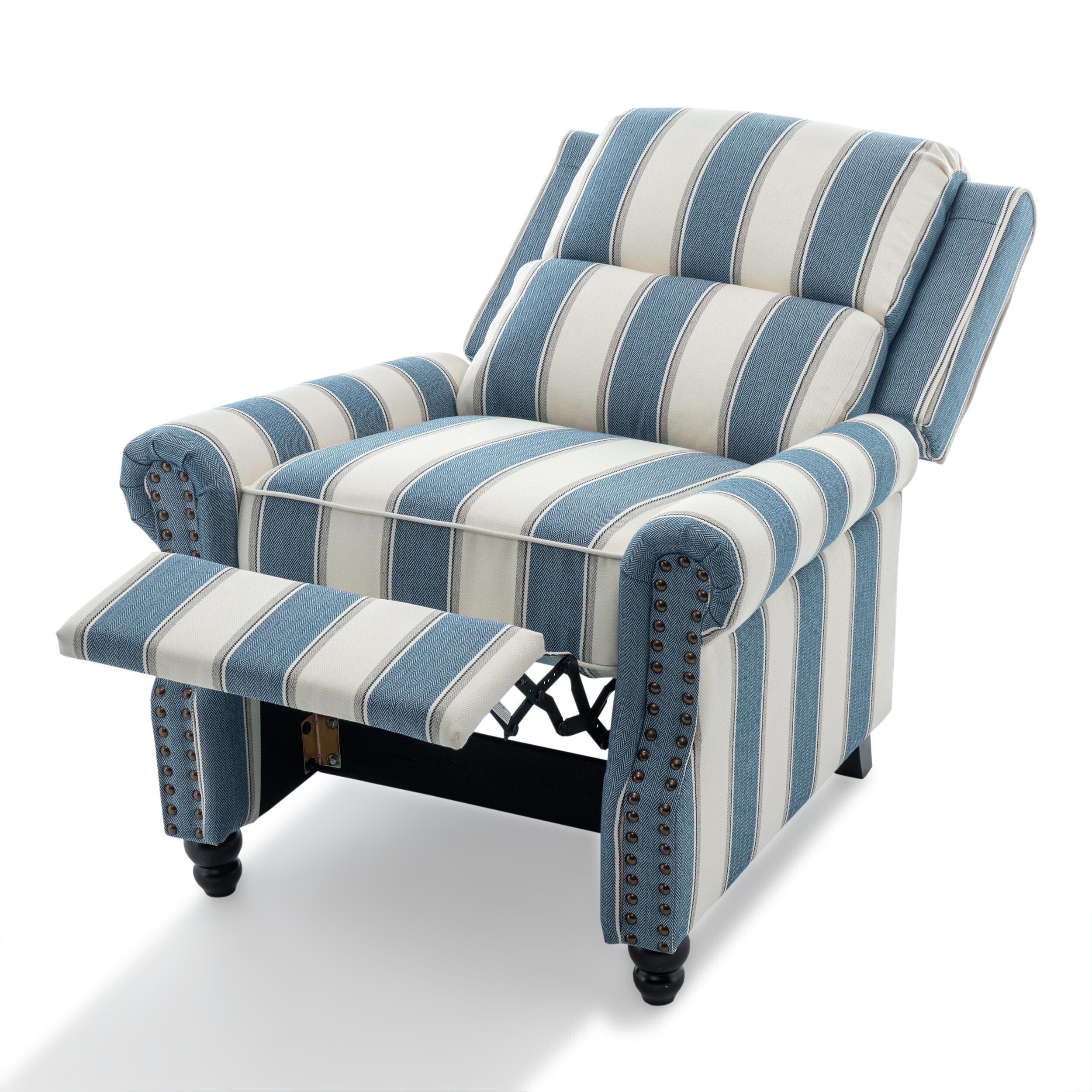 Fauteuil inclinable Alisa 35 po de largeur en cuir végétalien et lin