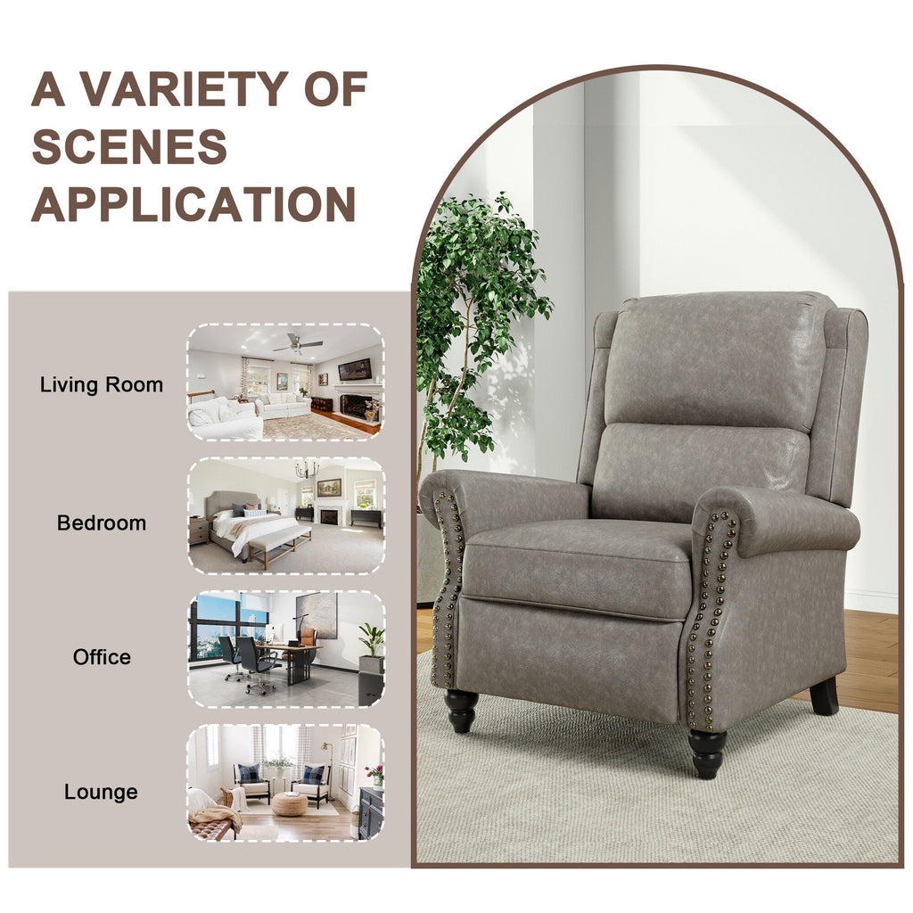 Fauteuil inclinable Alisa 35 po de largeur en cuir végétalien et lin