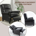 Fauteuil inclinable Alisa 35 po de largeur en cuir végétalien et lin