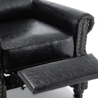 Fauteuil inclinable Alisa 35 po de largeur en cuir végétalien et lin