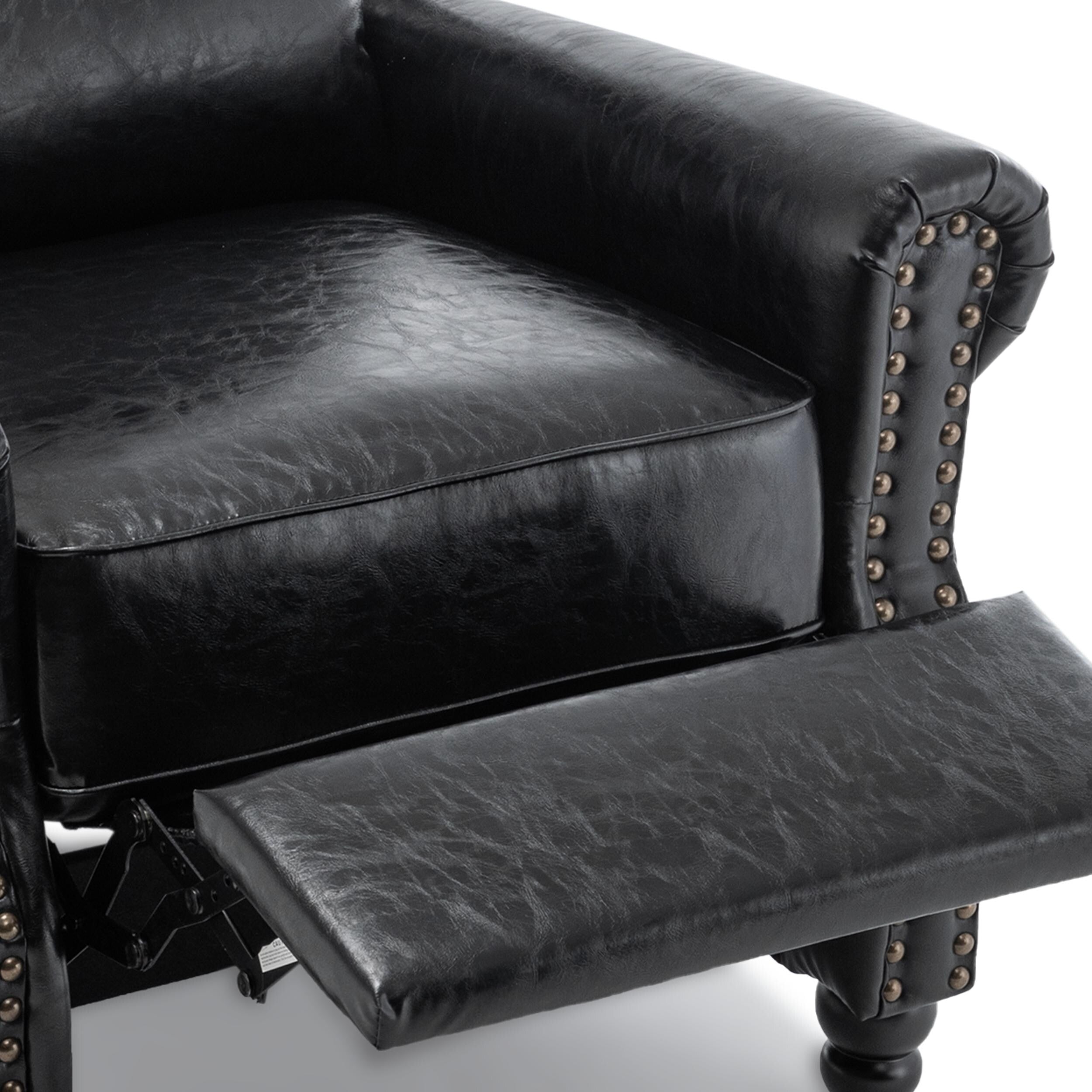 Fauteuil inclinable Alisa 35 po de largeur en cuir végétalien et lin