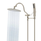 Pommeau de douche à effet pluie haute pression tout en métal de 10 pouces avec pommeau combiné à main