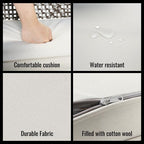 Ensemble de salle à manger de patio toutes saisons 5 pièces, plateau en bois d'acacia avec trou pour parasol, ensemble de conversation d'extérieur en rotin