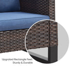 Ensemble de canapé sectionnel en rotin toutes saisons avec coussin