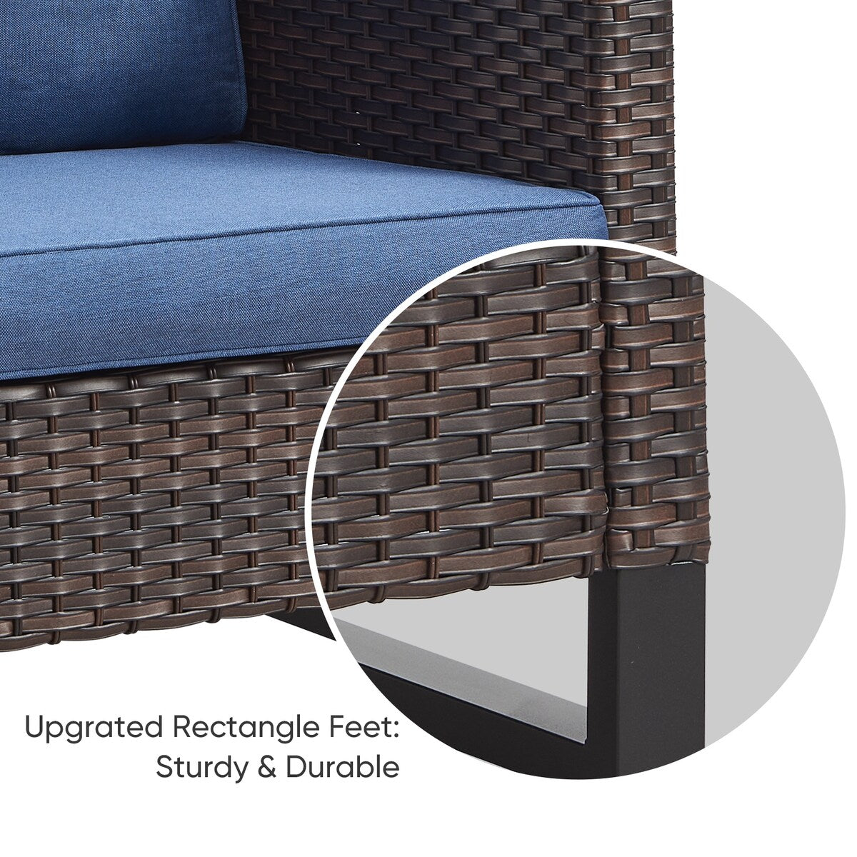 Ensemble de canapé sectionnel en rotin toutes saisons avec coussin