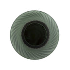 Vase tourbillon décoratif contemporain en verre vert givré d'Allan Andrews