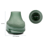 Vase tourbillon décoratif contemporain en verre vert givré d'Allan Andrews