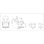 Fauteuil inclinable et ottoman en cuir véritable Almond