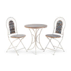 Ensemble bistrot intérieur/extérieur 3 pièces en bois et métal Alpine Corporation, table et chaises pliantes, sièges de patio