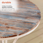 Ensemble bistrot intérieur/extérieur 3 pièces en bois et métal Alpine Corporation, table et chaises pliantes, sièges de patio