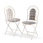 Ensemble bistrot intérieur/extérieur 3 pièces en bois et métal Alpine Corporation, table et chaises pliantes, sièges de patio