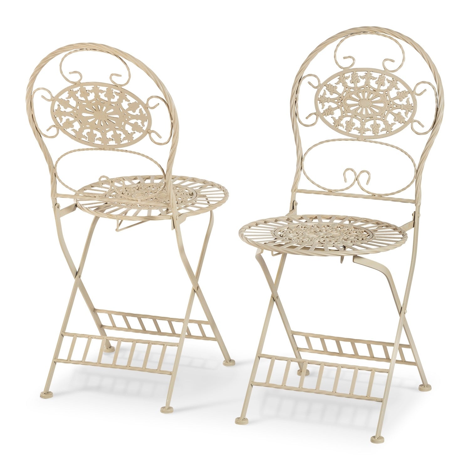 Ensemble bistrot intérieur/extérieur 3 pièces Alpine Corporation, table et chaises pliantes, blanc