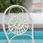 Ensemble bistrot intérieur/extérieur 3 pièces Alpine Corporation, table et chaises pliantes, blanc